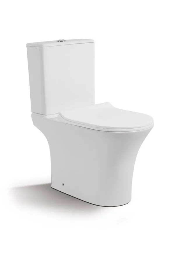 GOLDEN DRAGON BATHROOM TOILET STRAIGHT FLUSH TOILET ; TWO PIECE TOILET (25CM) STRAP, WHITE