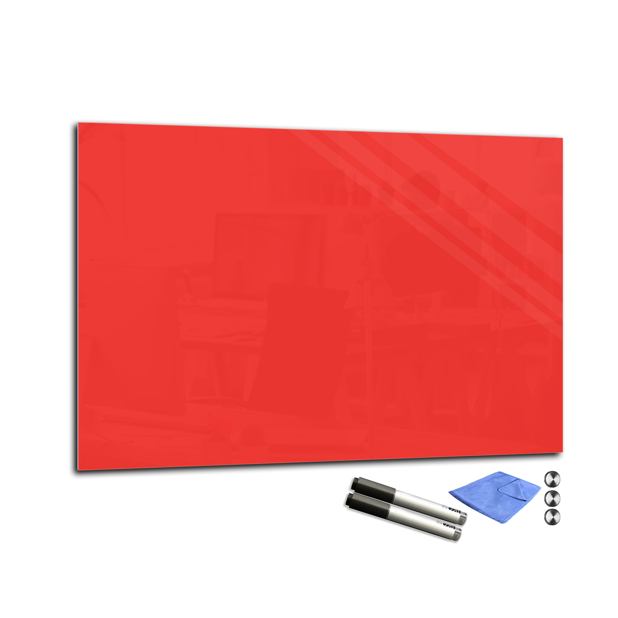 DryErase Tempered Glass Board T01 15.7" x 23.6" bright red eBay