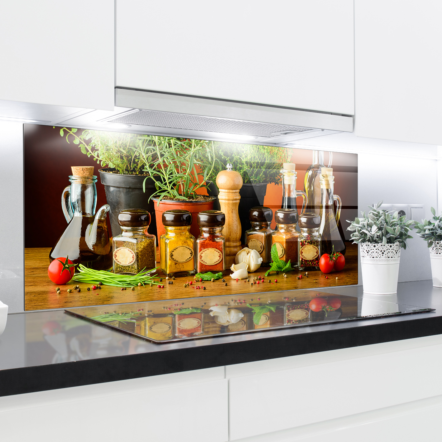 Kitchen Glass Splashback Printed Panels Heat Resistant Toughened Glass