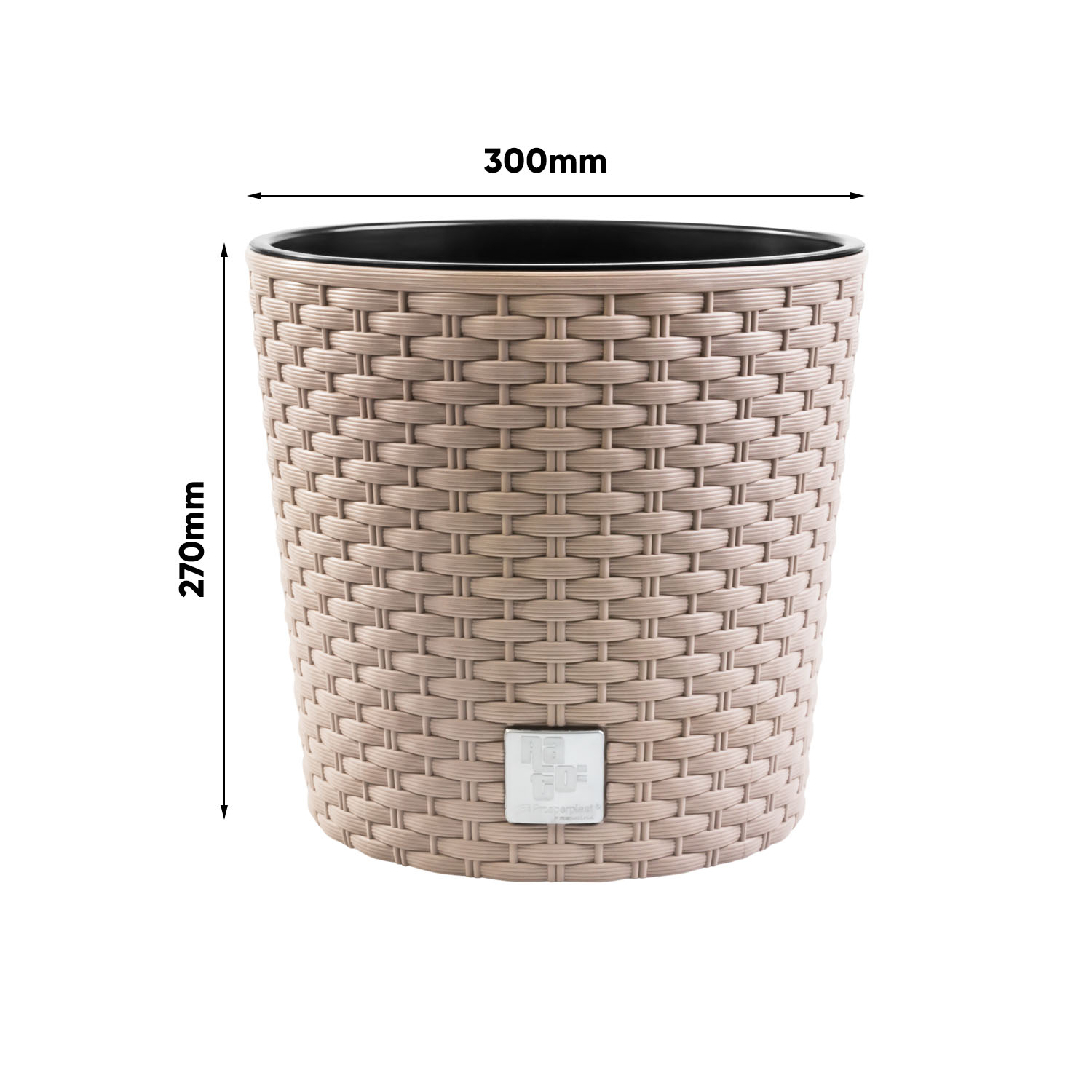 Flower Pot Rattan Look Planter Round 30cm Mocca Insert eBay