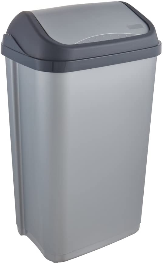 keeeper Mülleimer mit Schwingdeckel, 50 l, Swantje, Silber eBay
