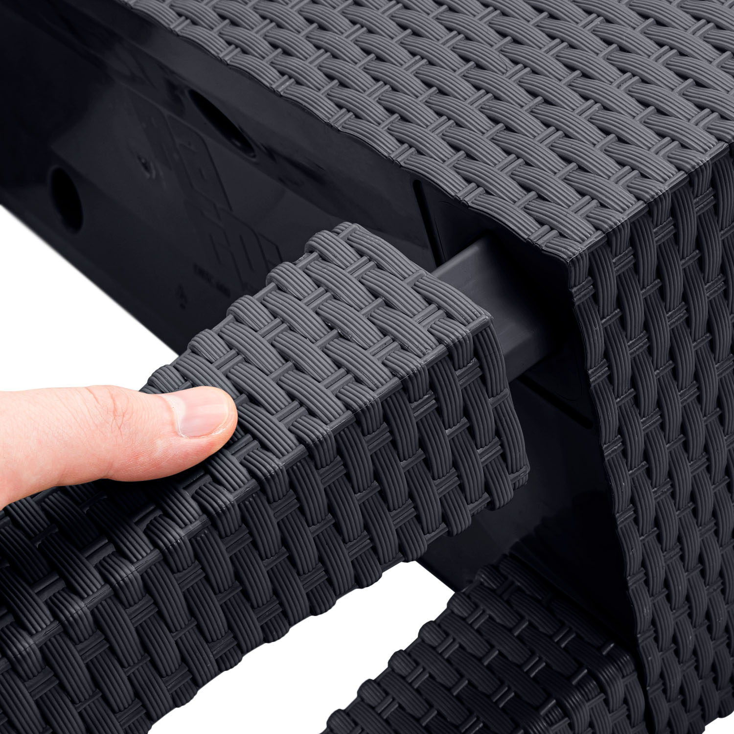 Blumentopf Blumenkasten mit Füßen Blumenkübel Rattan Bewässerung 60cm