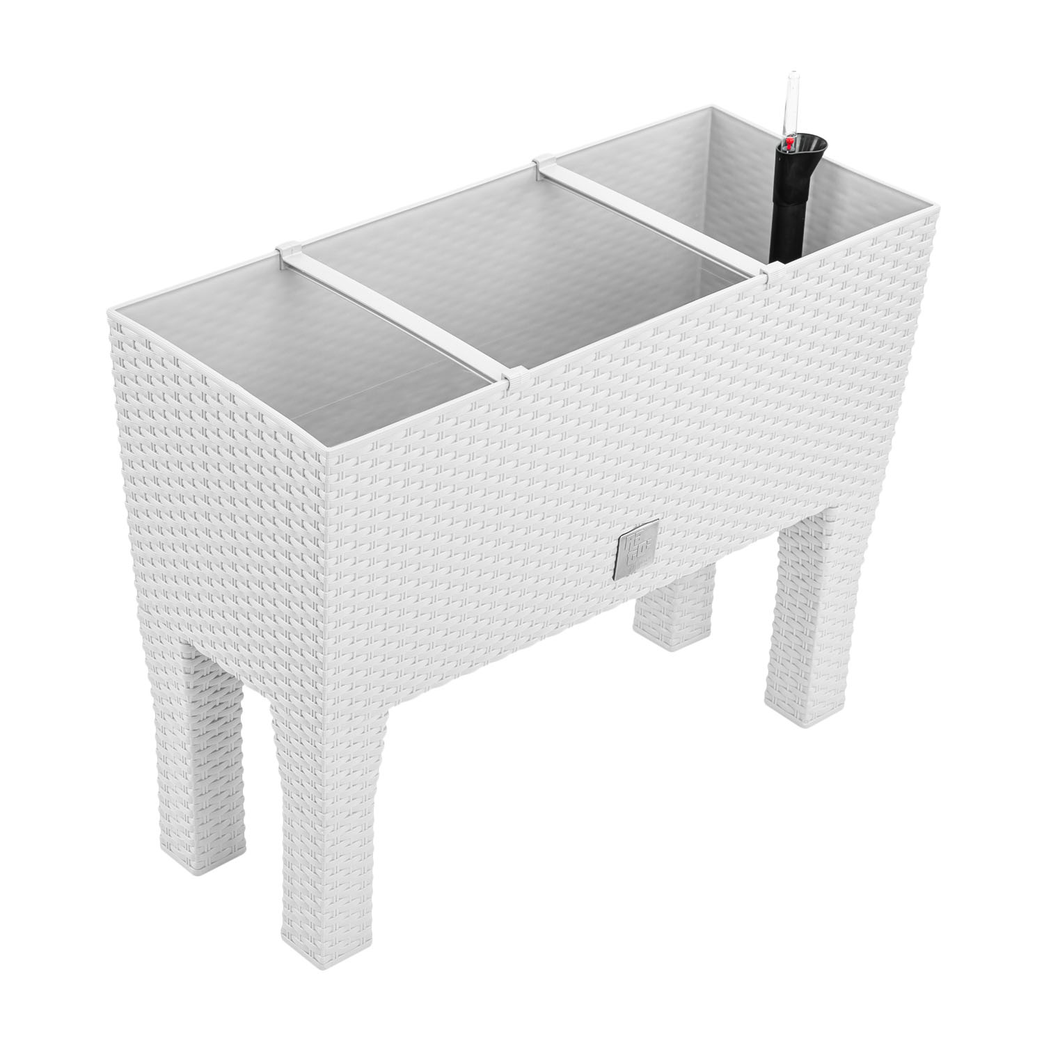 Blumentopf Blumenkasten mit Füßen Blumenkübel Rattan Bewässerung Weiß