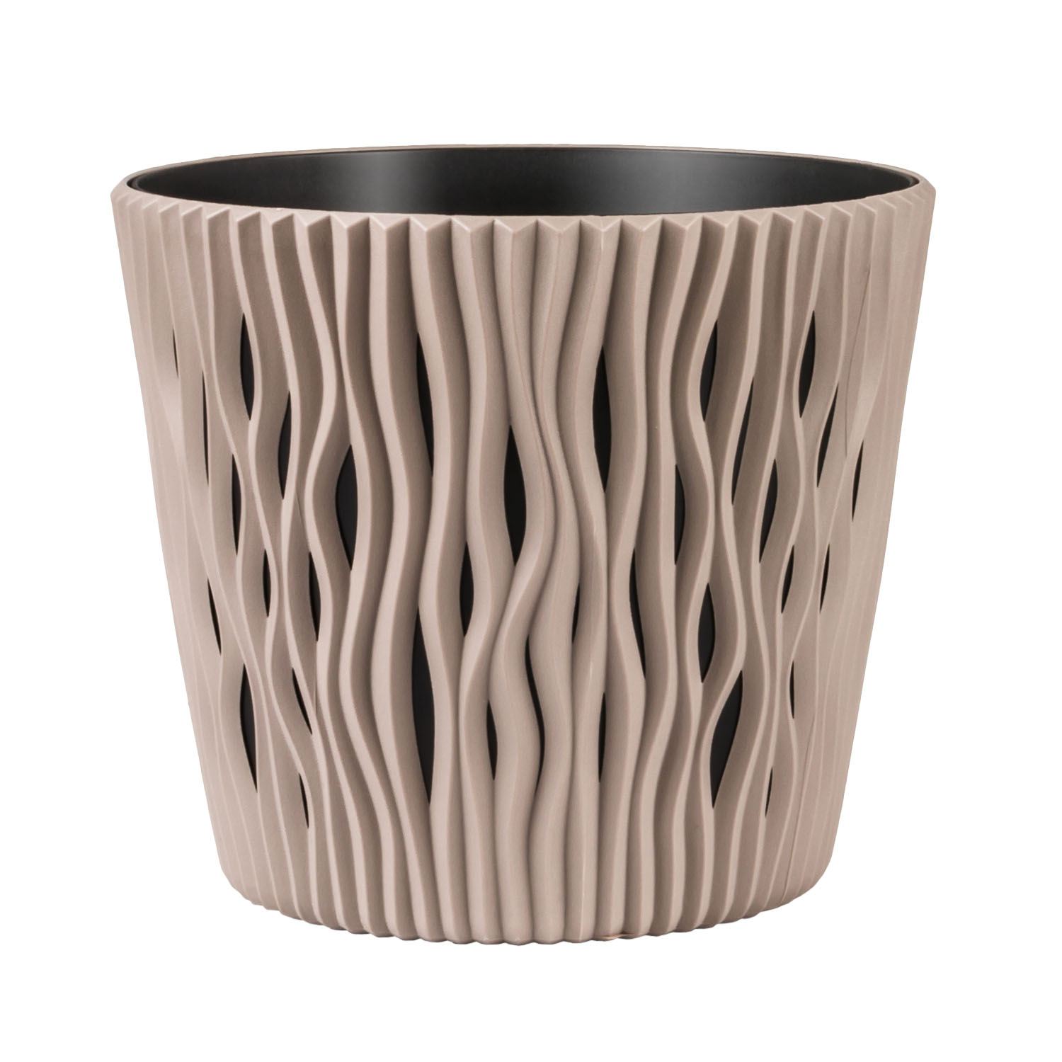 Pflanzgefässe Blumentopf Sandy round mocca Kunststoff