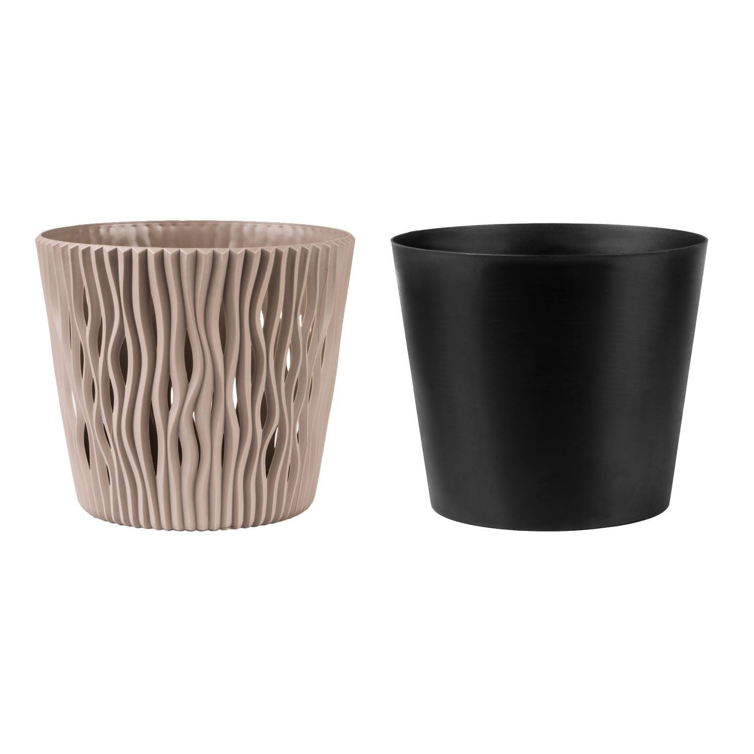 Pflanzgefässe Blumentopf Sandy round mocca Kunststoff