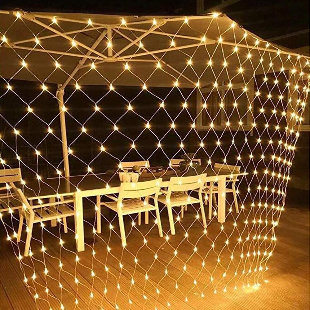 💰Kjøp 1.5x1.5m/3x2m/6x4m LED Strip Net Mesh Fairy String Lights