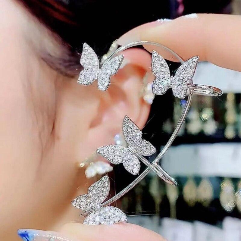 Cheap 1 Pcs Shiny Butterfly Ear Bone Clip Without Pierced Earrings