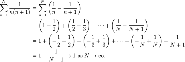 Telescoping series Wikipedia, the free encyclopedia