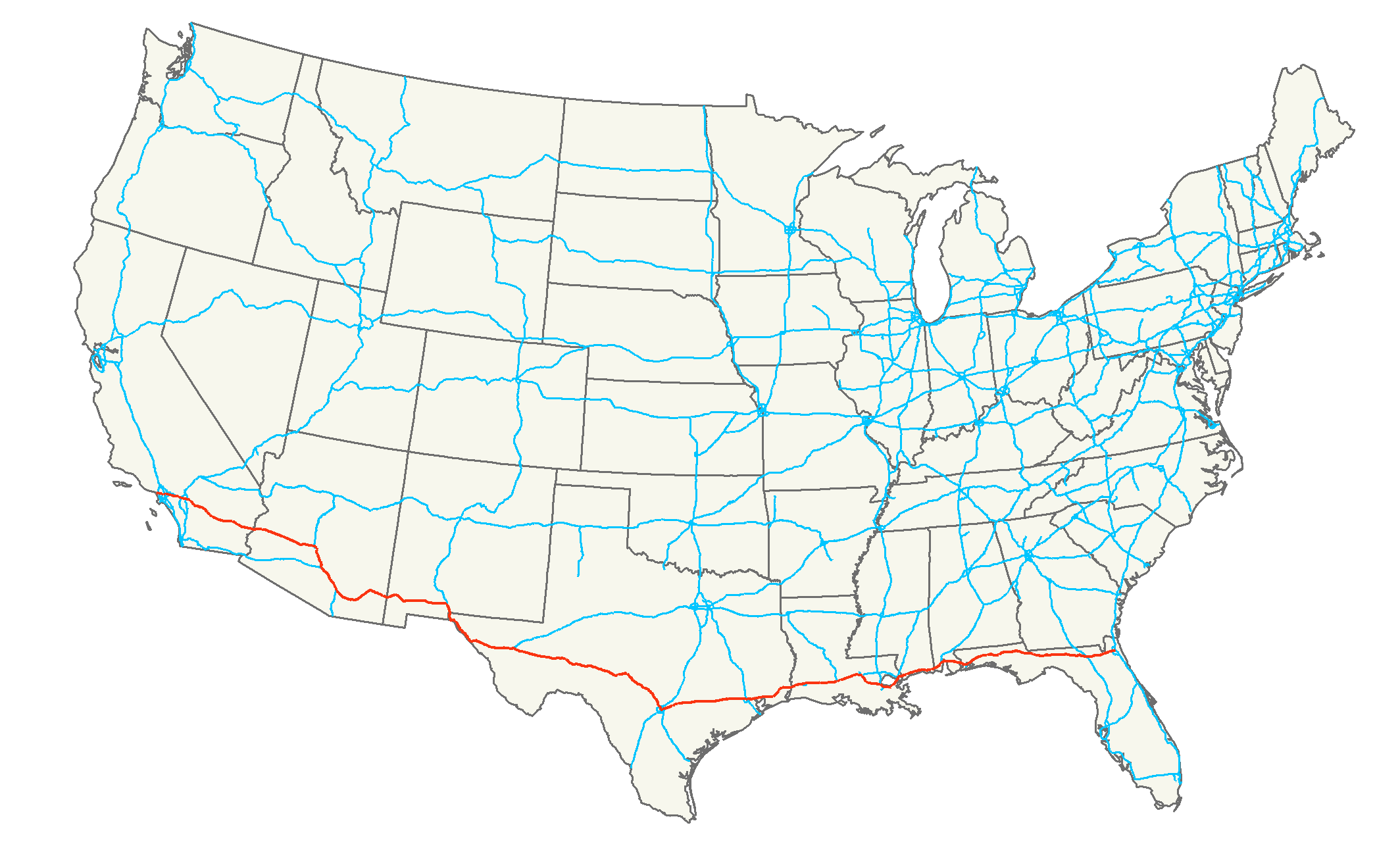 I 10 Interstate Map Interstate 10 - Wikiwand