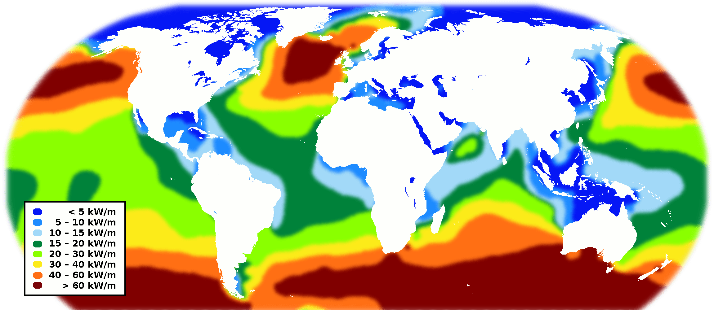 Can Negative And Positive Energy Be Seen In Color On Map Of Earth? FileWorld wave energy resource map.png