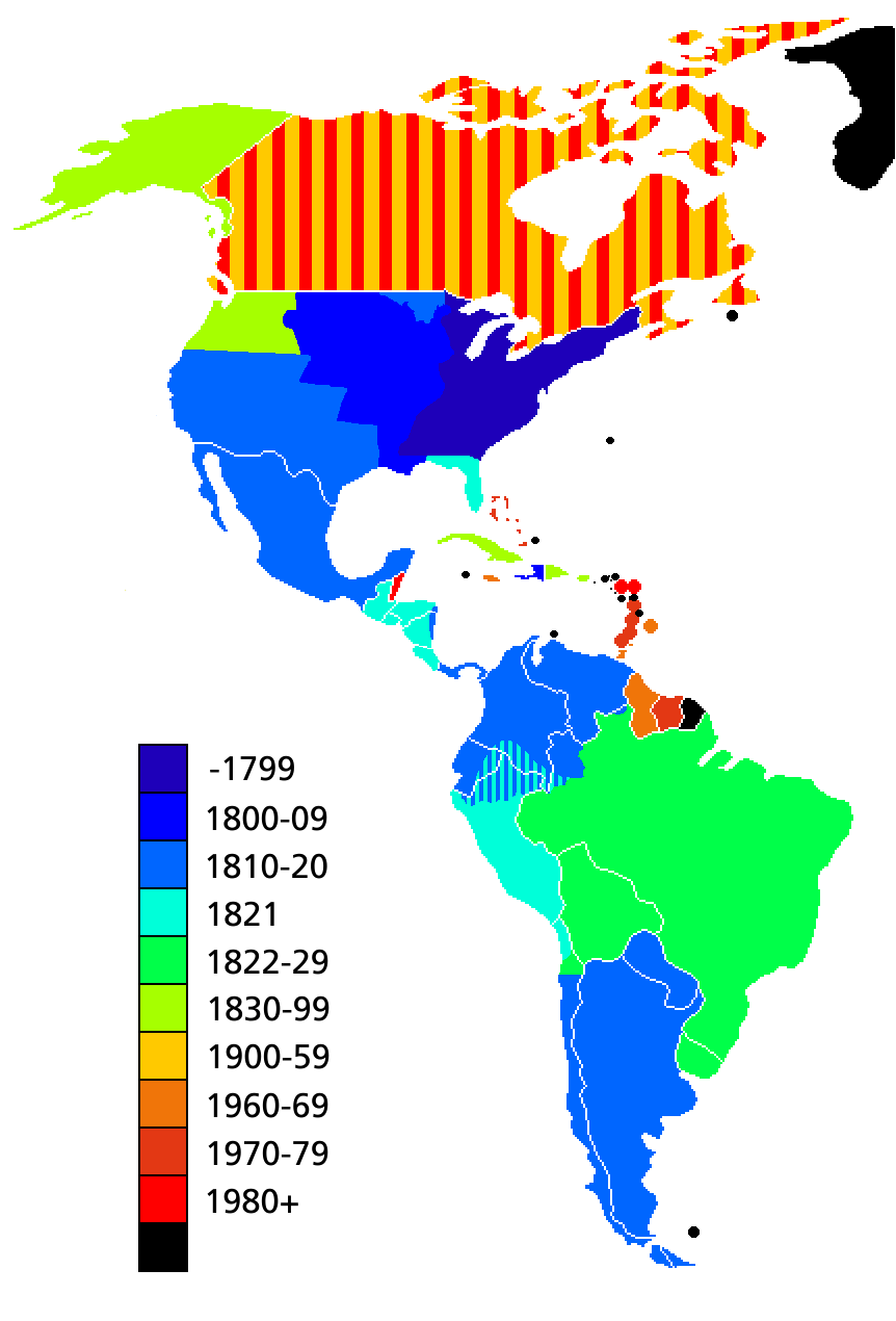 FileAmericas independence map.PNG Wikimedia Commons