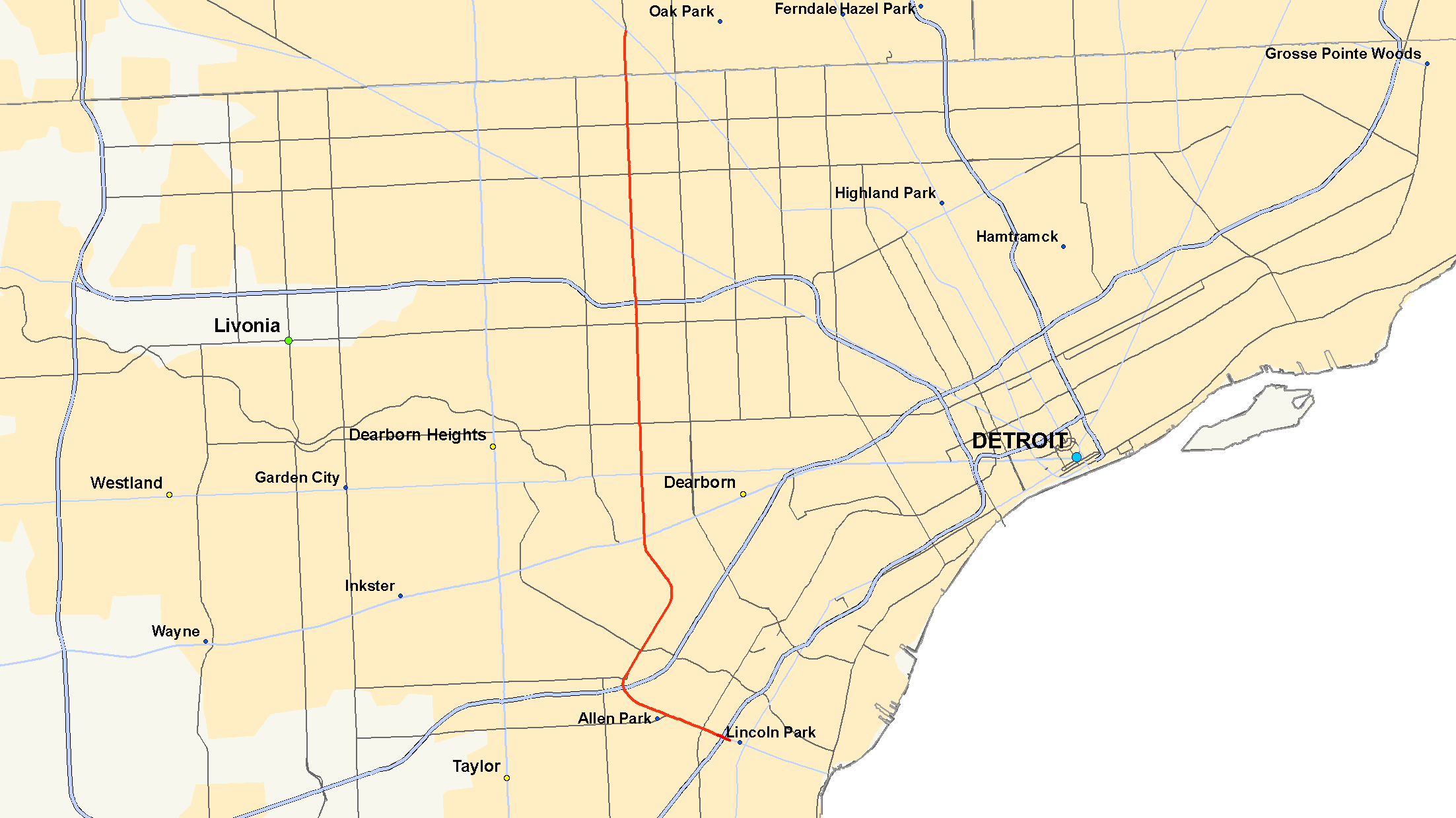 Garden City Michigan Map World Of Light Map