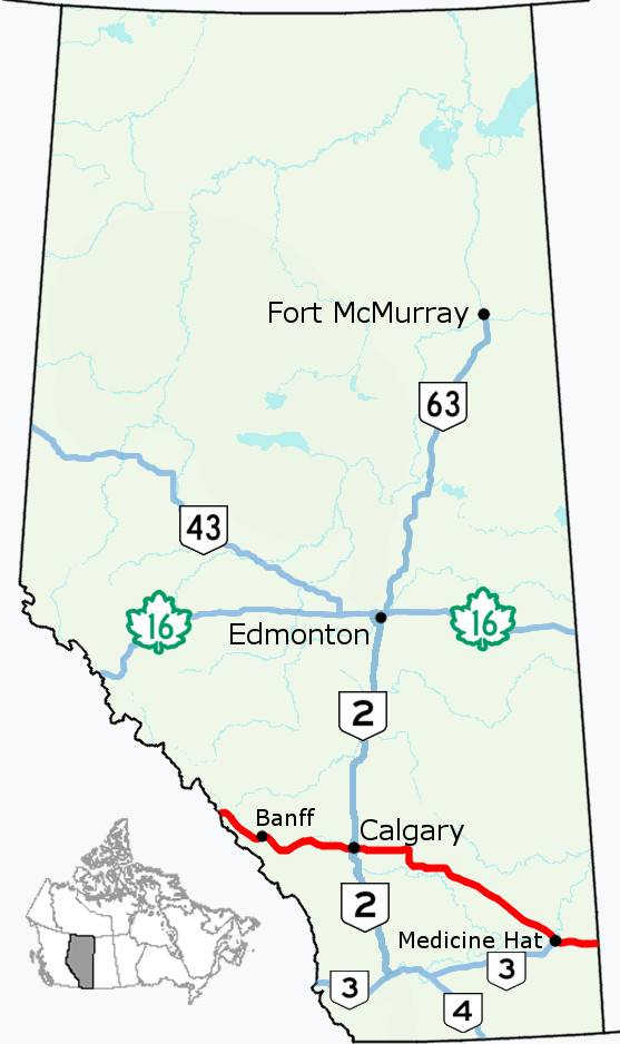 Alberta Highway Conditions Map File:alberta Highway 1 Map.png - Wikipedia