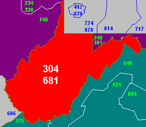 West Virginia Area Code Map File:area Code 304.Png - Wikimedia Commons