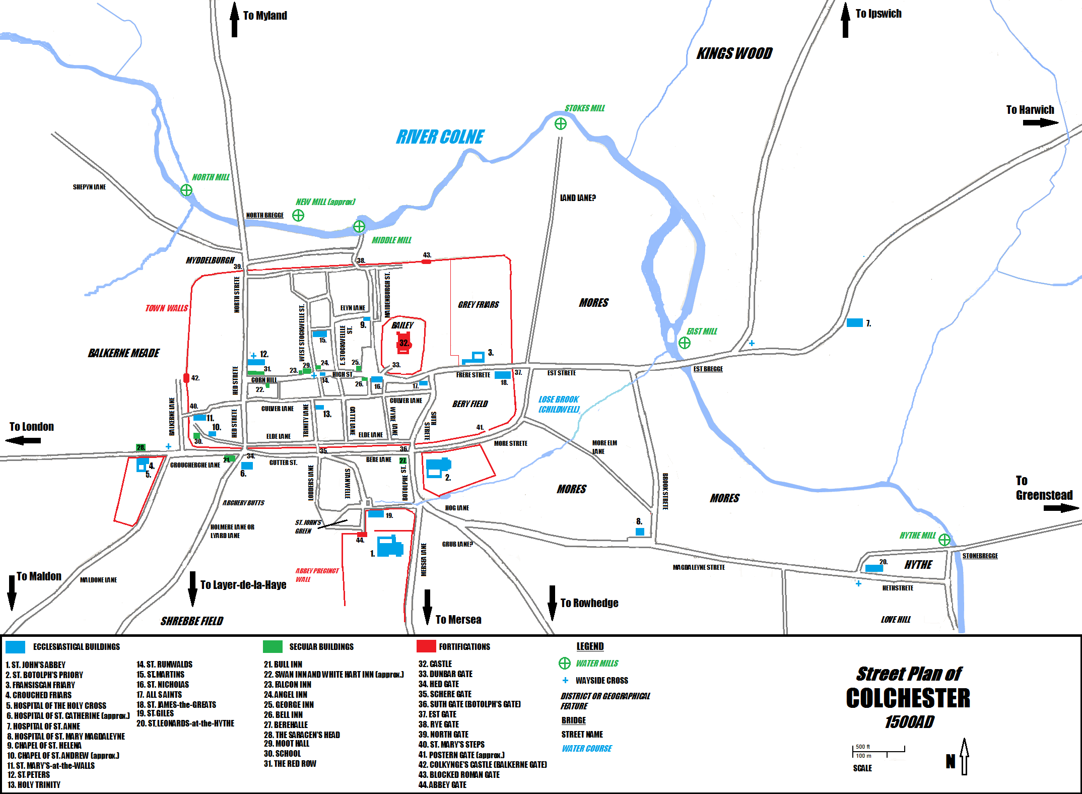 Colchester Town Centre Map File:colchester Map 1500Ad.png - Wikipedia