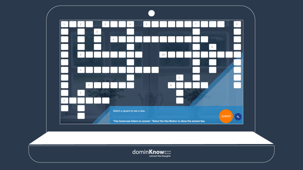 Crosswords in Claro an eLearning Game Sample