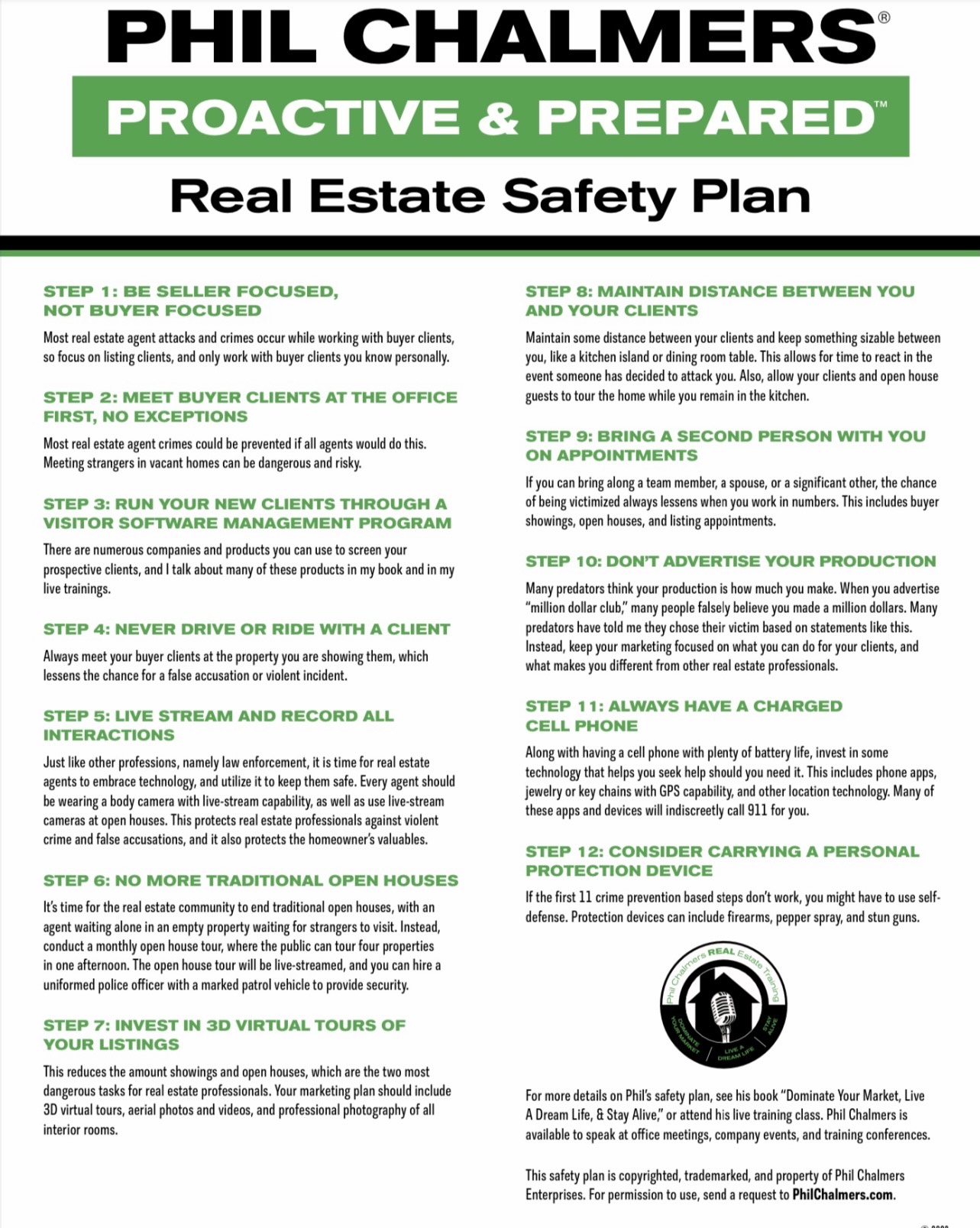 Proactive & Prepared Real Estate Safety Plan