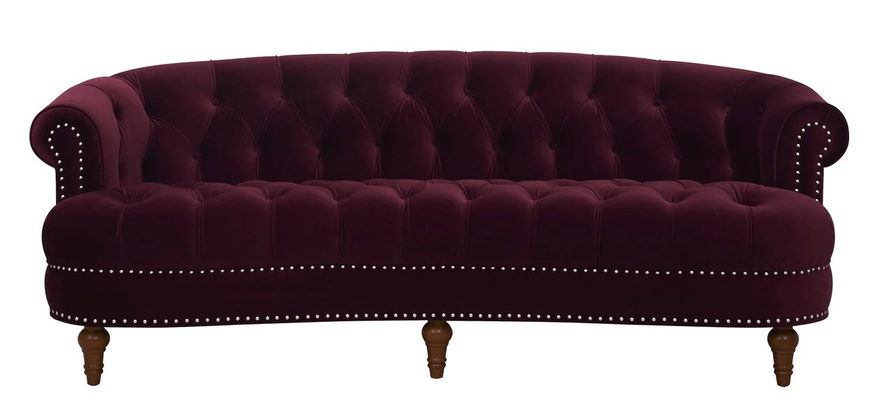 Burgundy Velvet Sofa