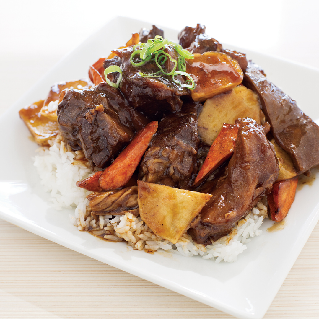 Tasty Noodle House Fried Rice Beef Stew Over Rice