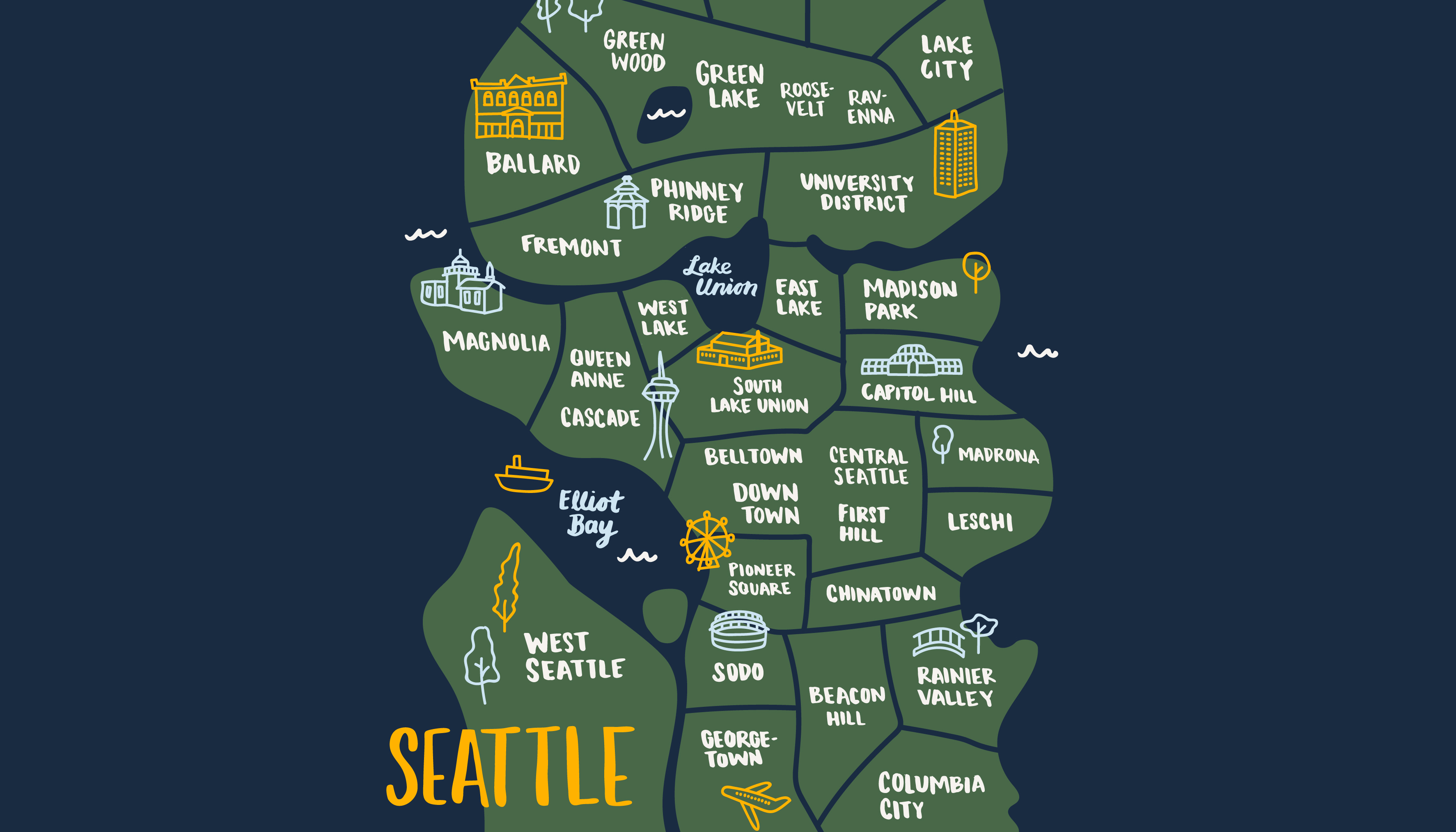 Neighborhoods In Seattle Map Kopa Blog General