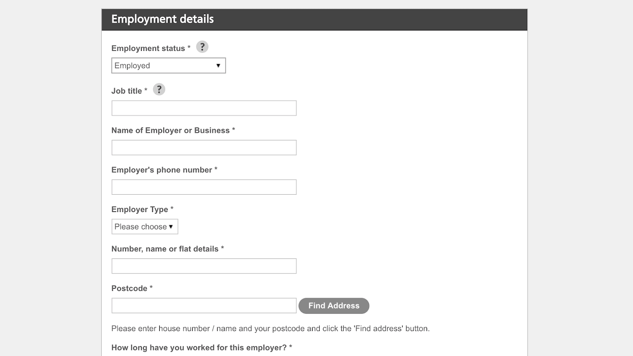 Research Eye Tracking Employment Details Fields in Web Forms