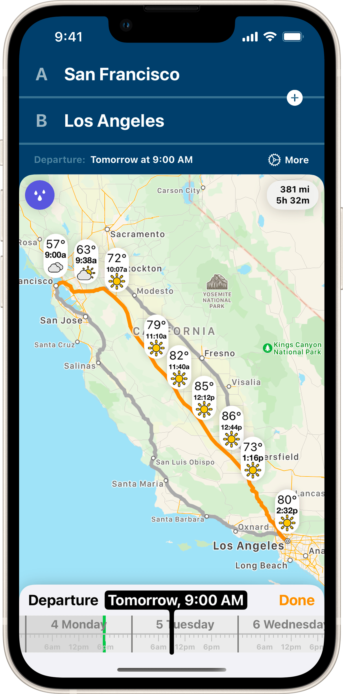 Weather on the Way Road Conditions and Forecast on Route App