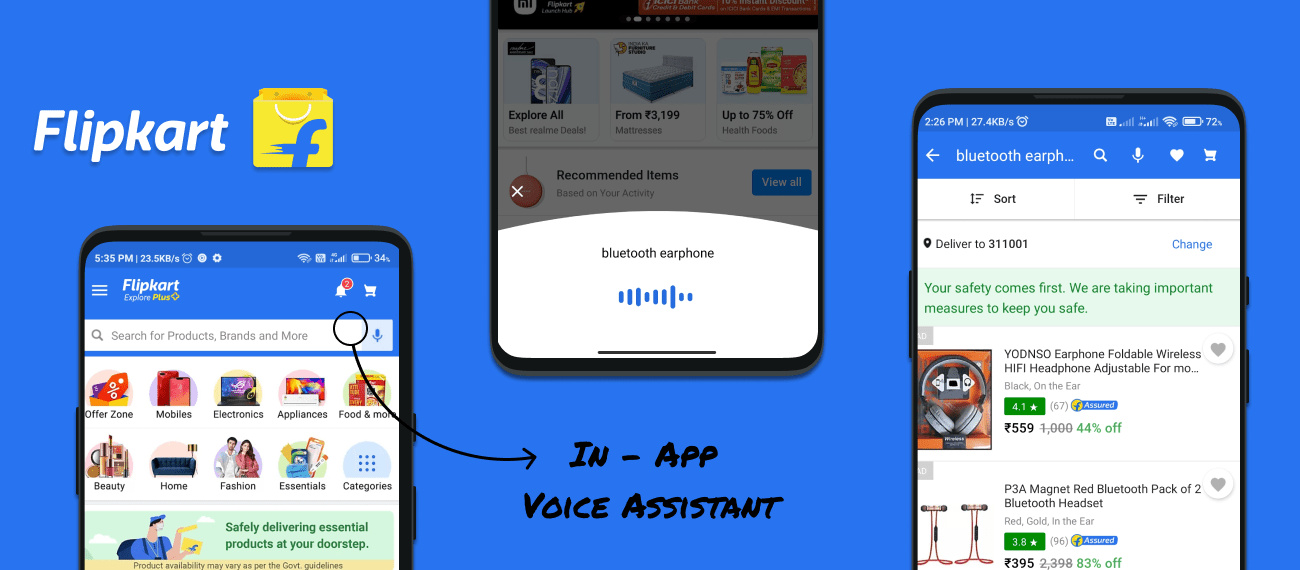 Voice Assistant in Mobile Apps Flipkart