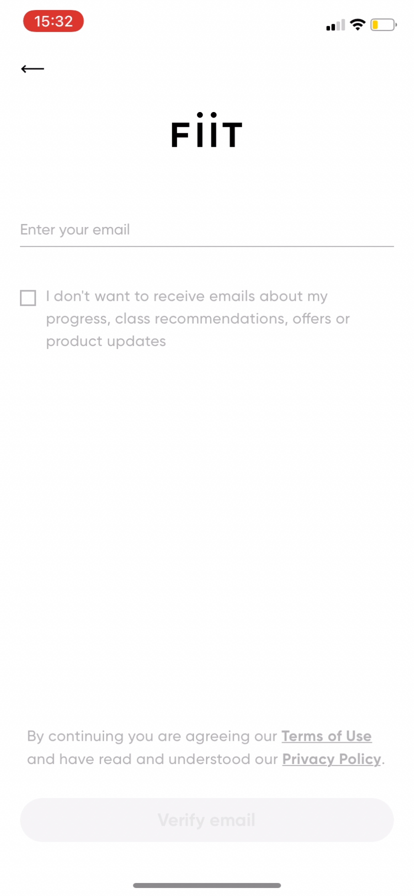 Fiit Onboarding flow App Fuel