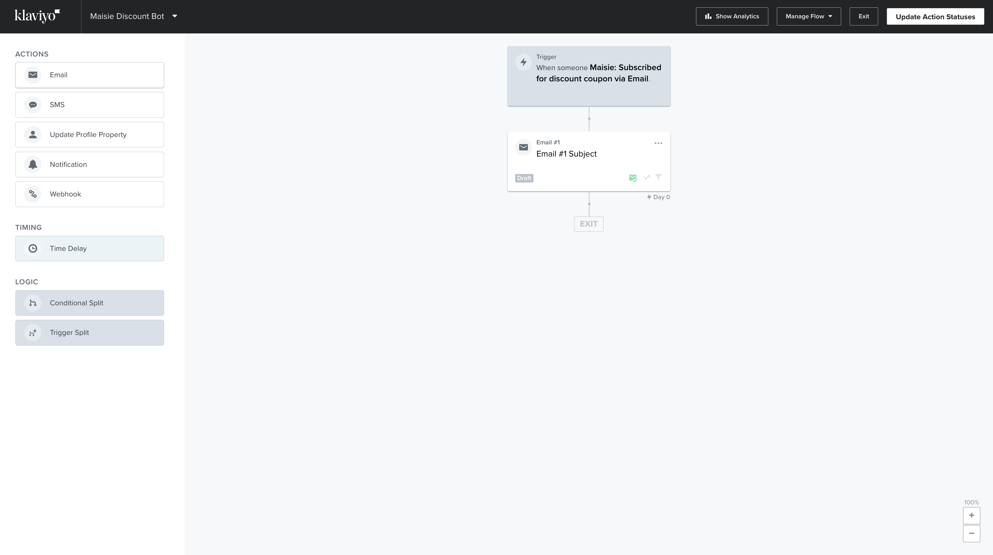 Create a Klaviyo Flow with Discount Coupon ChatBot Maisie AI