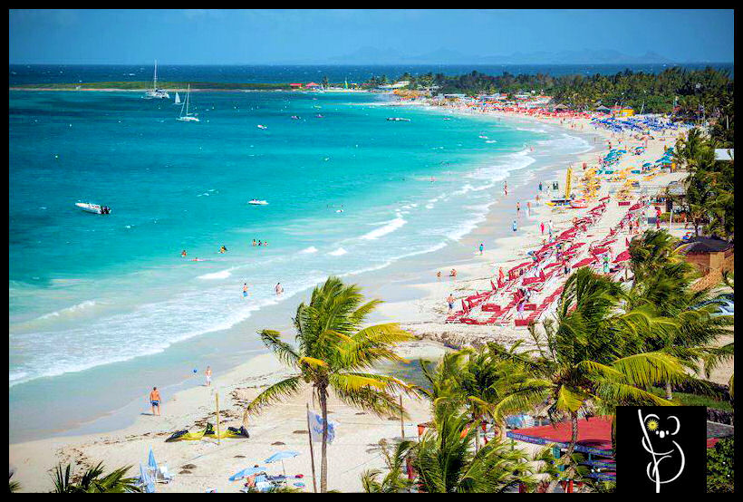 Orient Bay, the busiest beach in St. Martin