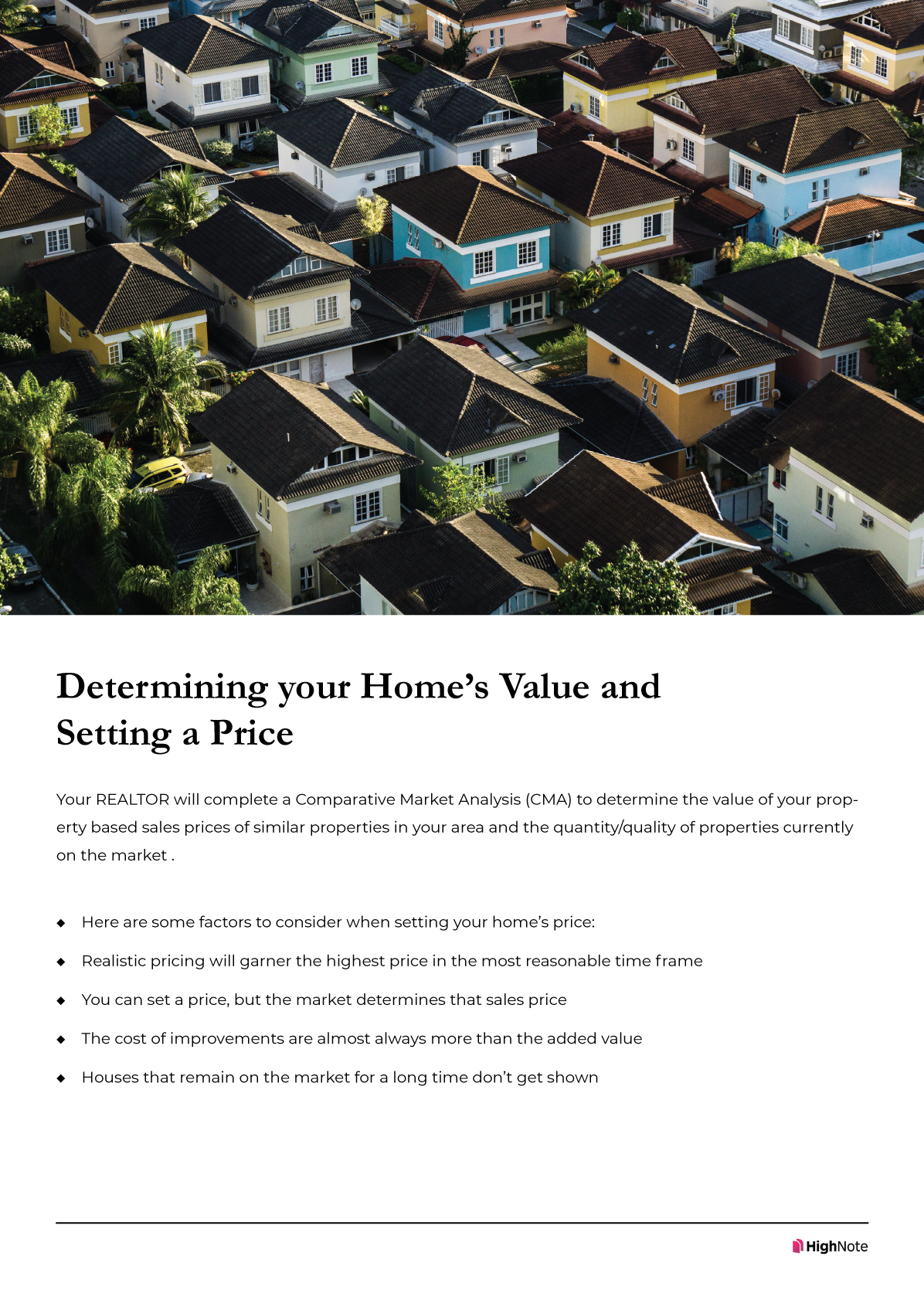 Determining your Home's Value and Setting a Price Highnotes