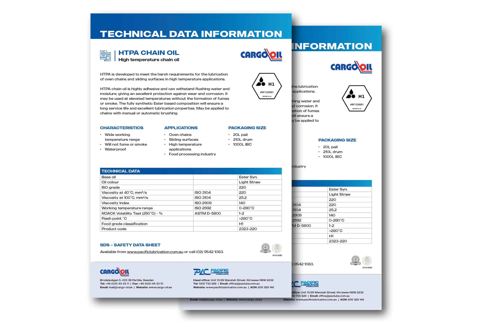 Technical Data Sheets (TDS) Pacific Lubrication Consultants