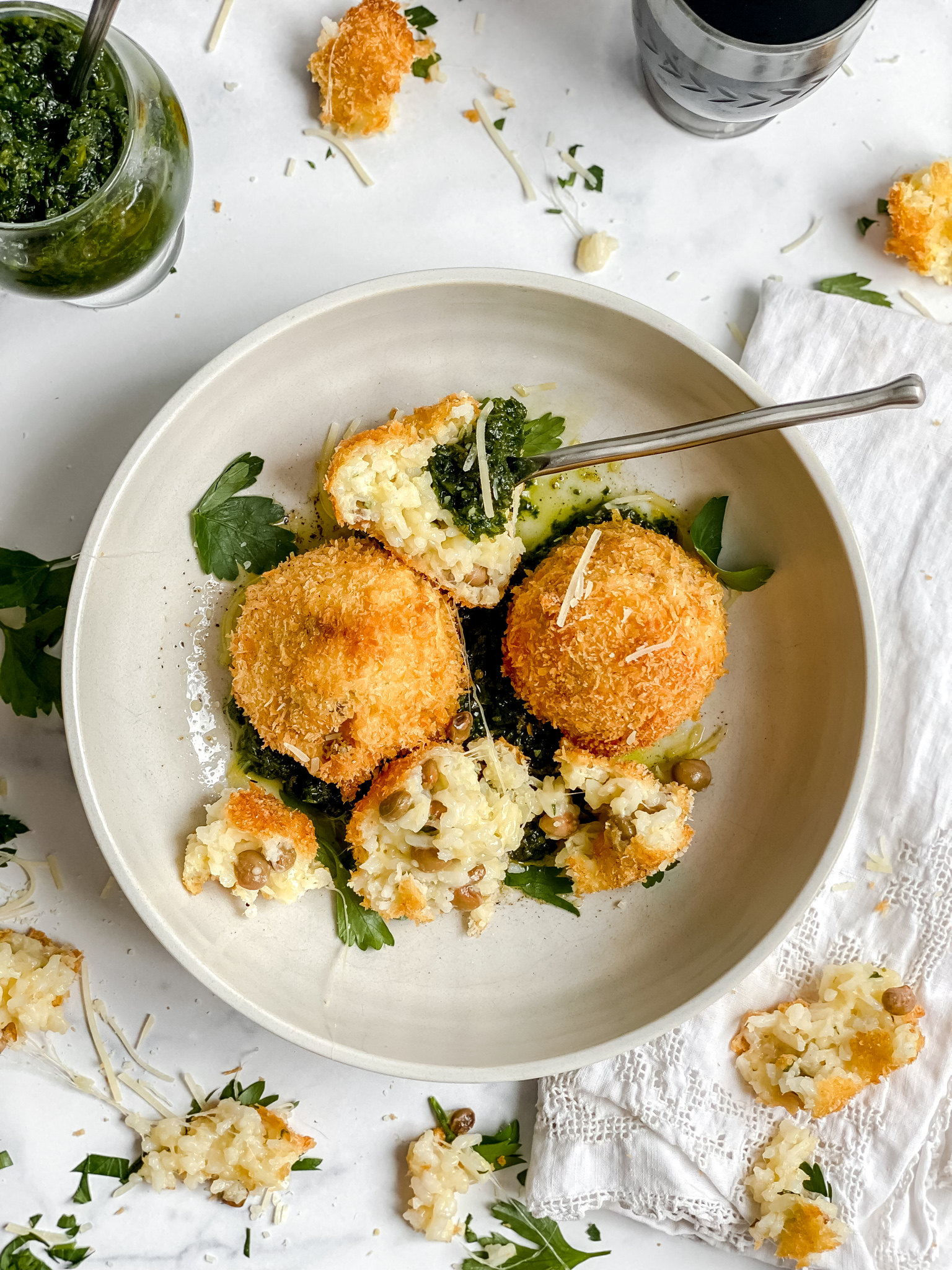 Arancini With Cheese and Peas