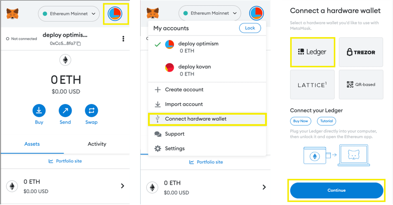 Manage your shares using a Ledger Device through MetaMask Aktionariat