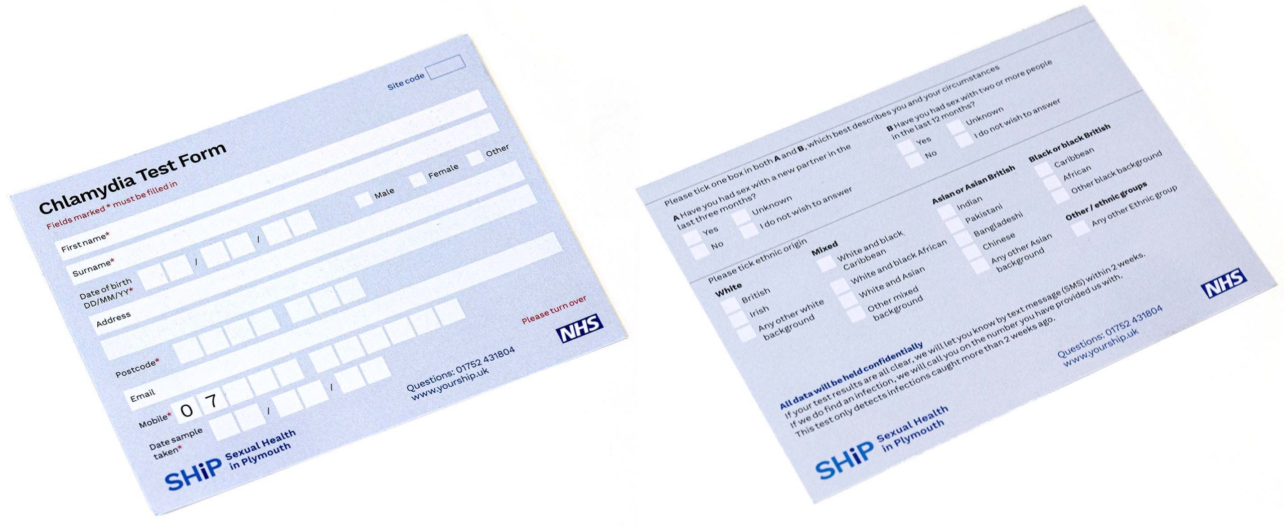 Design Science NHS Sexual Health Centre STI home testing kits