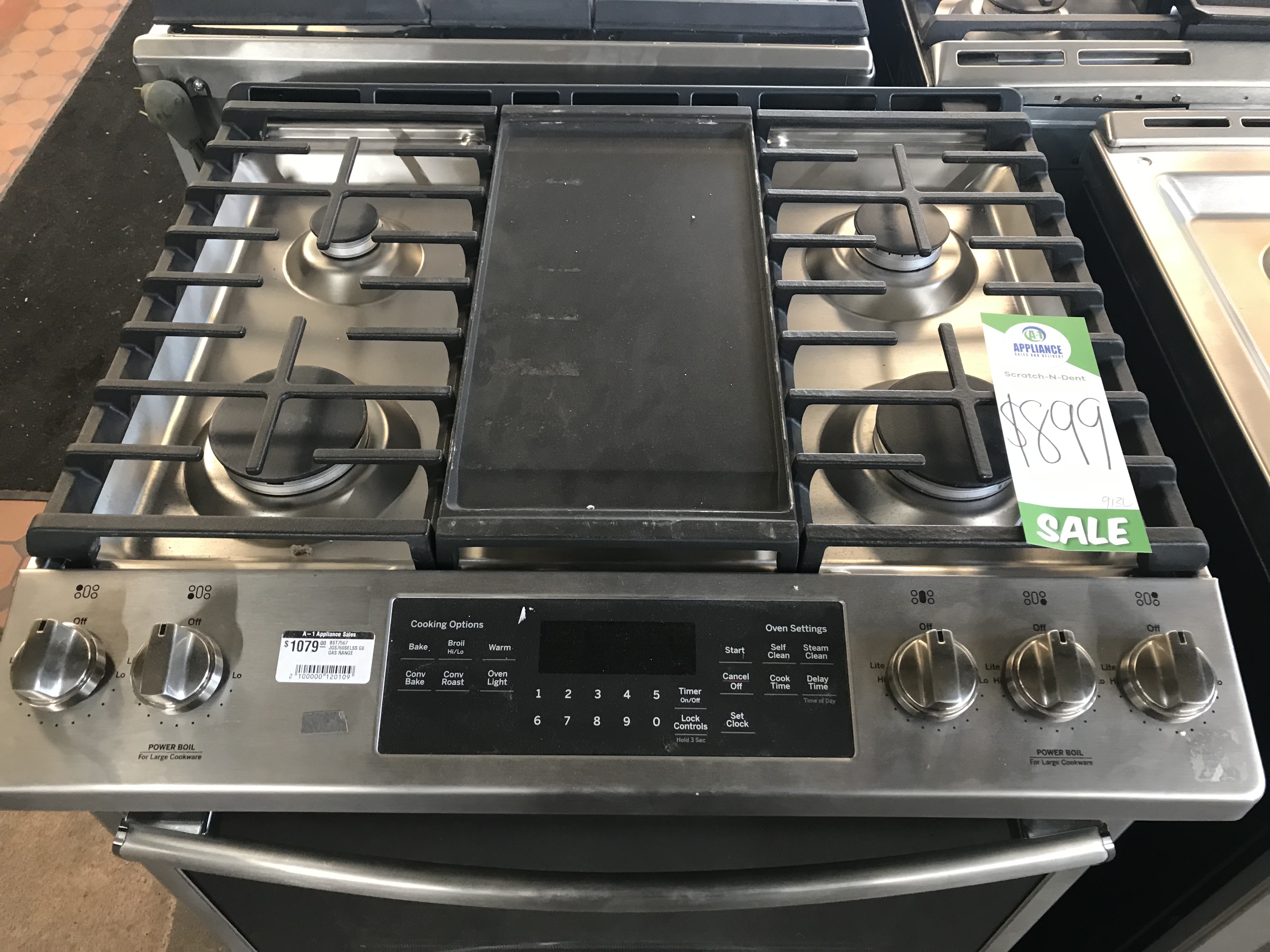 JGS760SELSS GE STAINLESS STEEL 5 BURNER GAS SLIDE IN RANGE