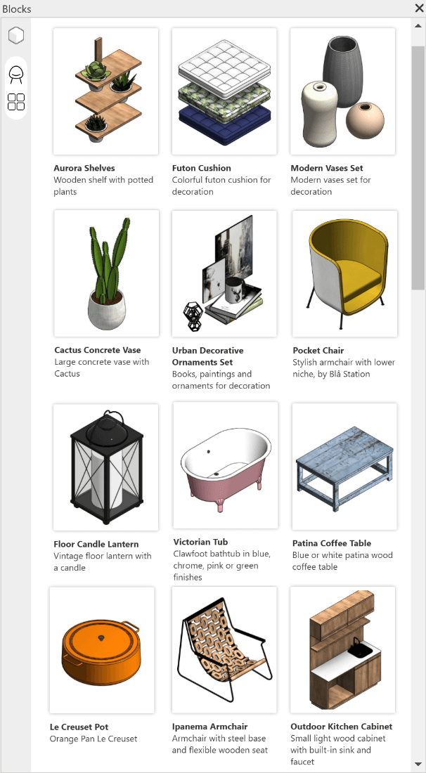 Blocks Revit Families for Interior Design