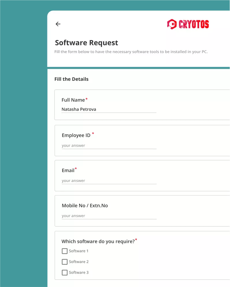 Cryotos Forms Templates PreBuilt Forms