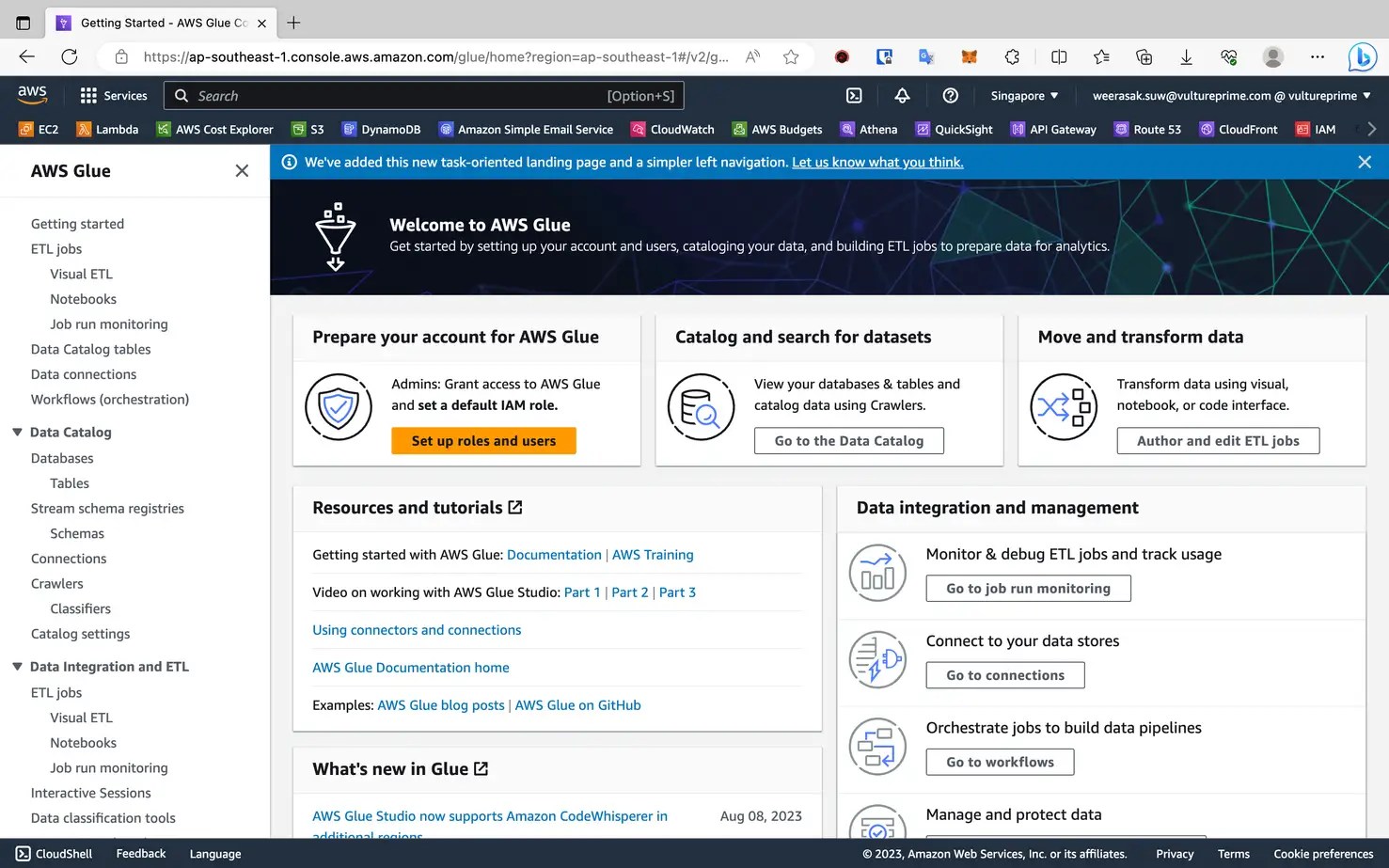 สร้่าง Database สำหรับ Glue catalog