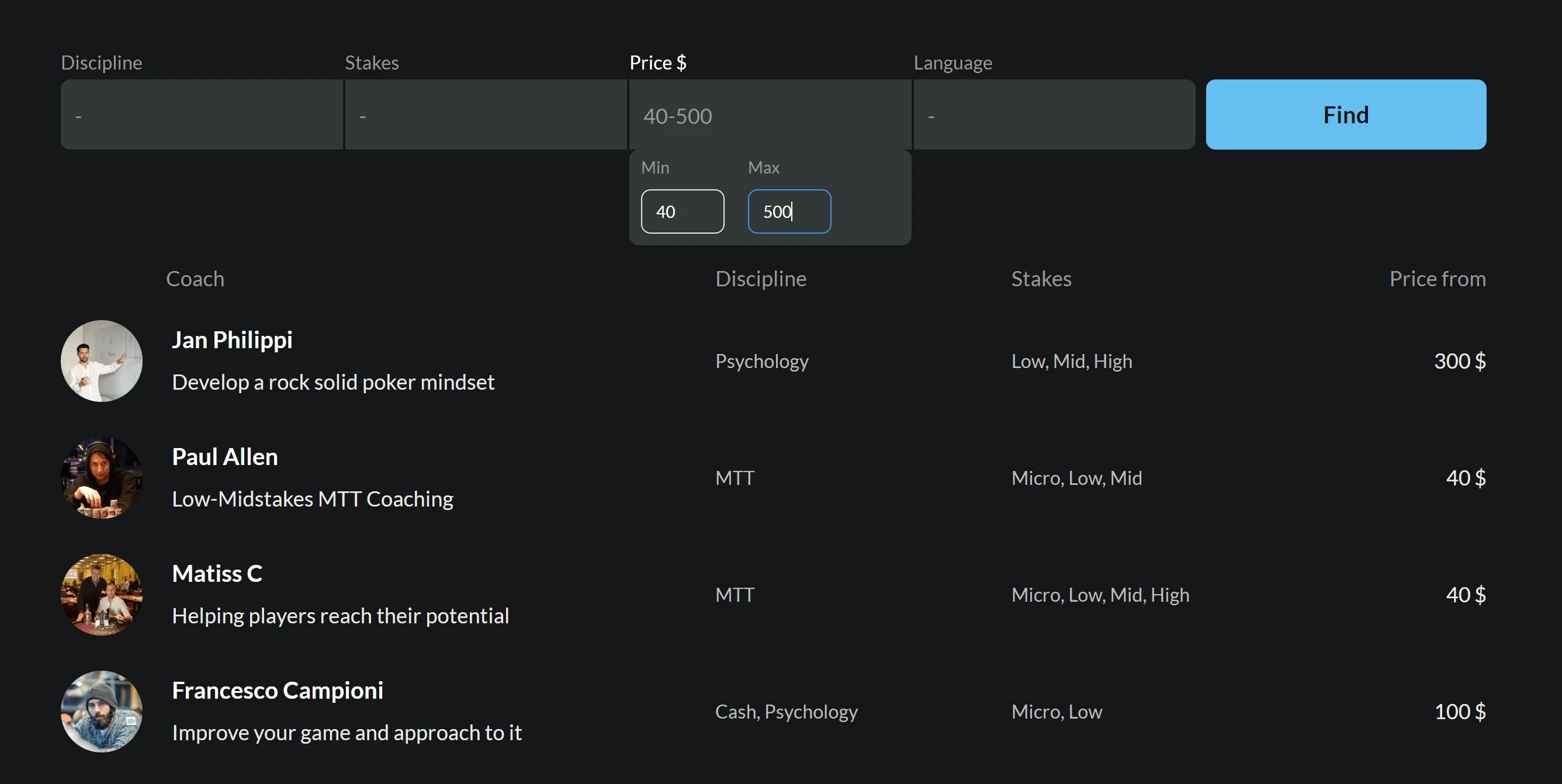 How much does a poker coach cost? GetCoach.poker