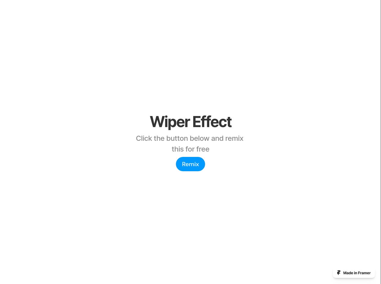 Wiper Effect HyperFramer