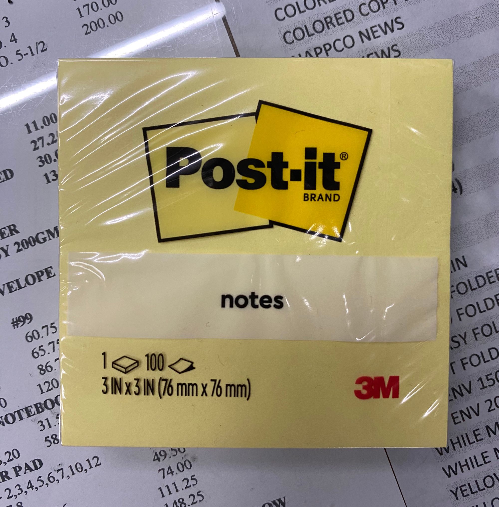 Manuel Stationery 3M Yellow Postit Note 3x3