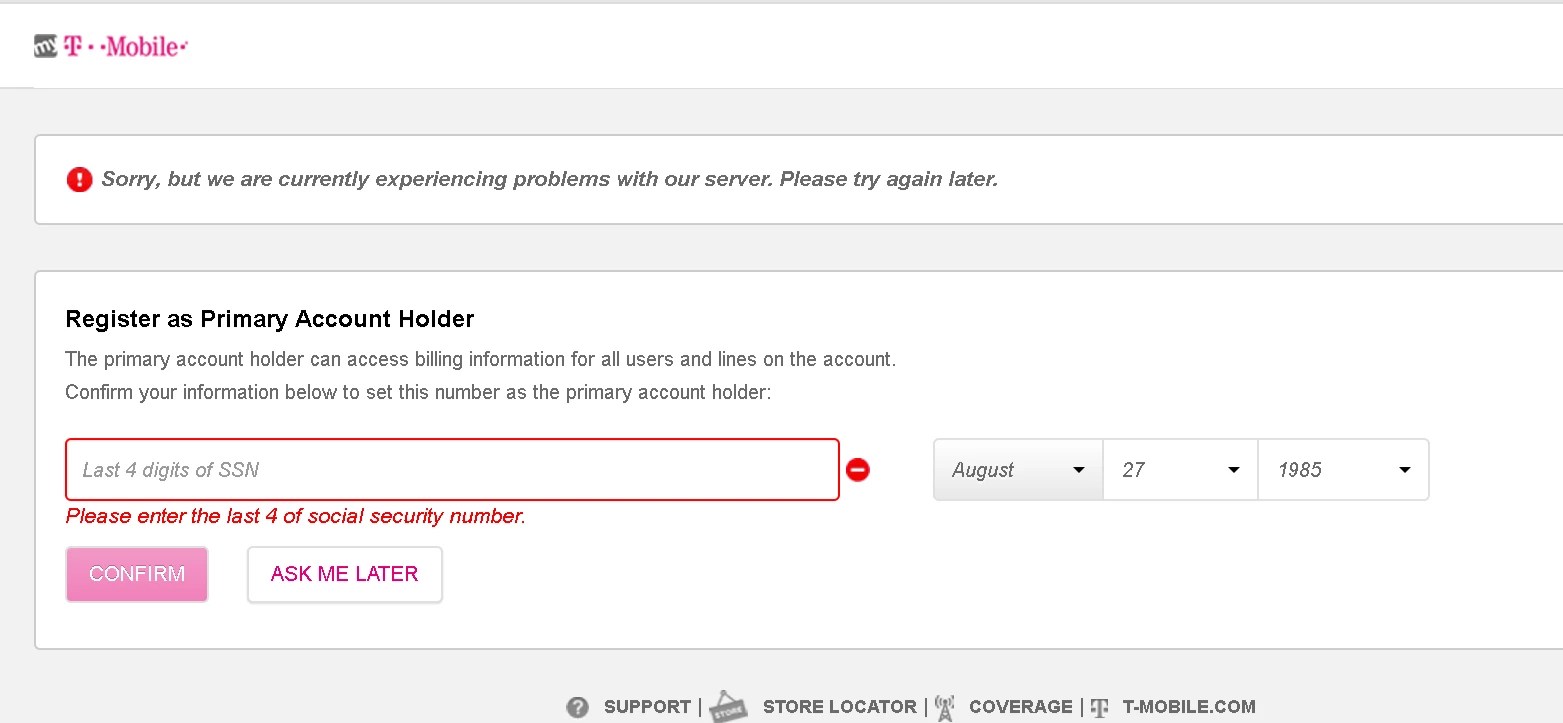 TMobile Server Down? TMobile Community