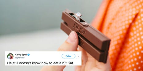 Man Who Ate Kit Kat Completely Wrong Just Proposed—With a Kit Kat