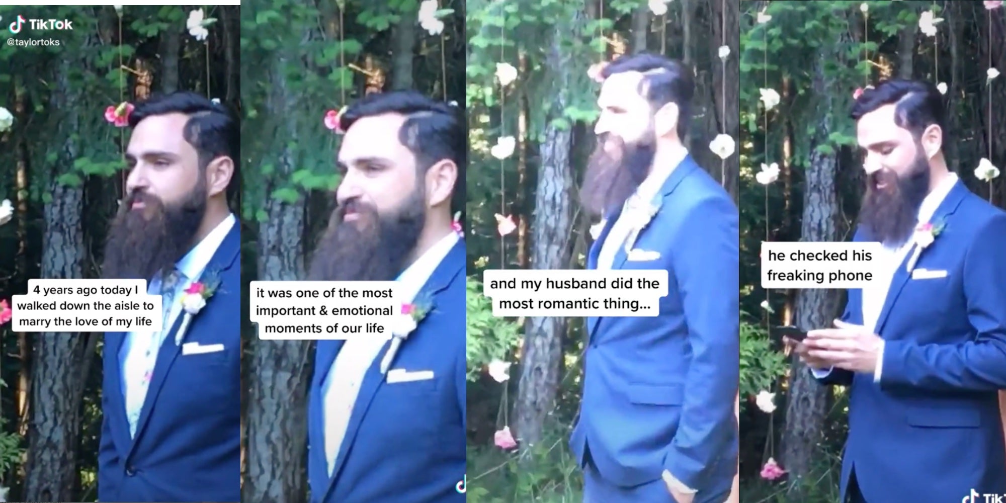 TikTok Shows Groom Checking His Phone While Bride Walks Down Aisle