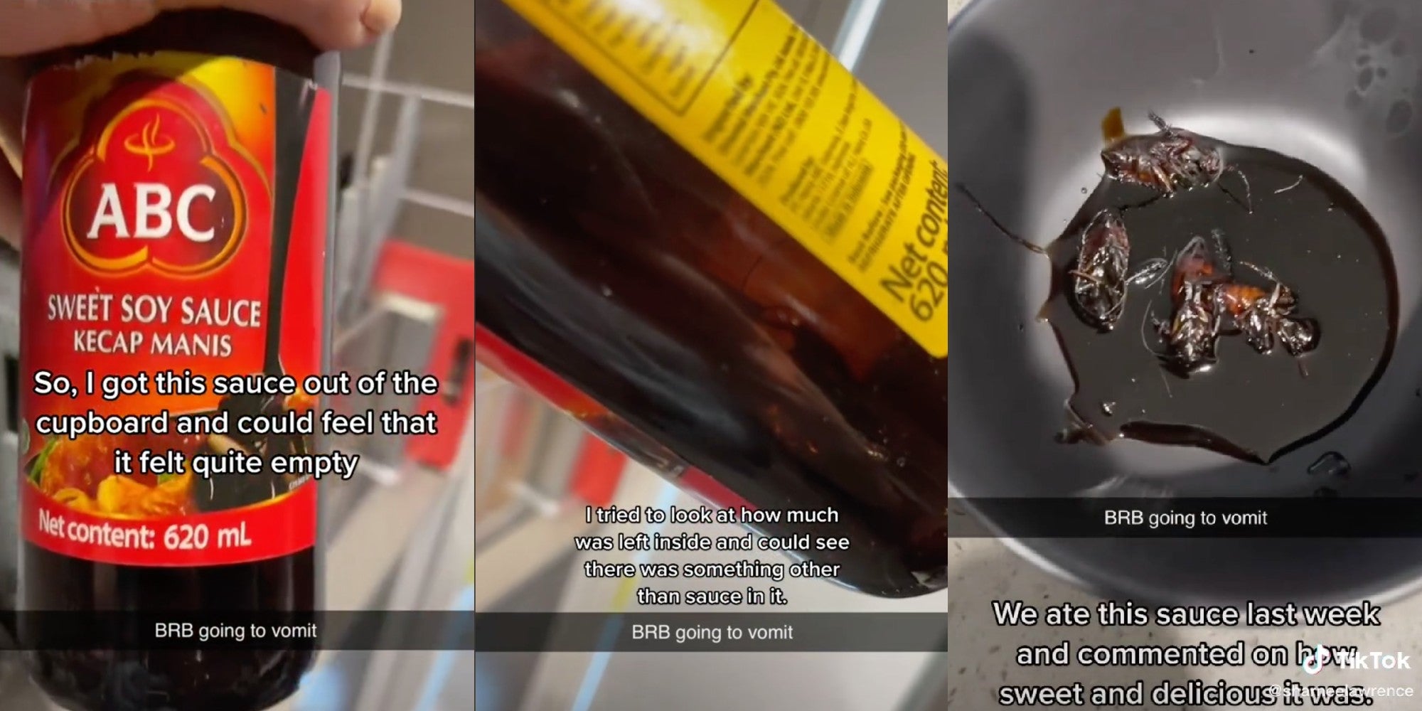 TikToker Seemingly Finds Roaches in Her Soy Sauce Bottle