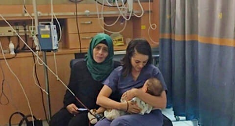 After Experiencing Car Crash, Palestinian Baby Boy is Breastfed by