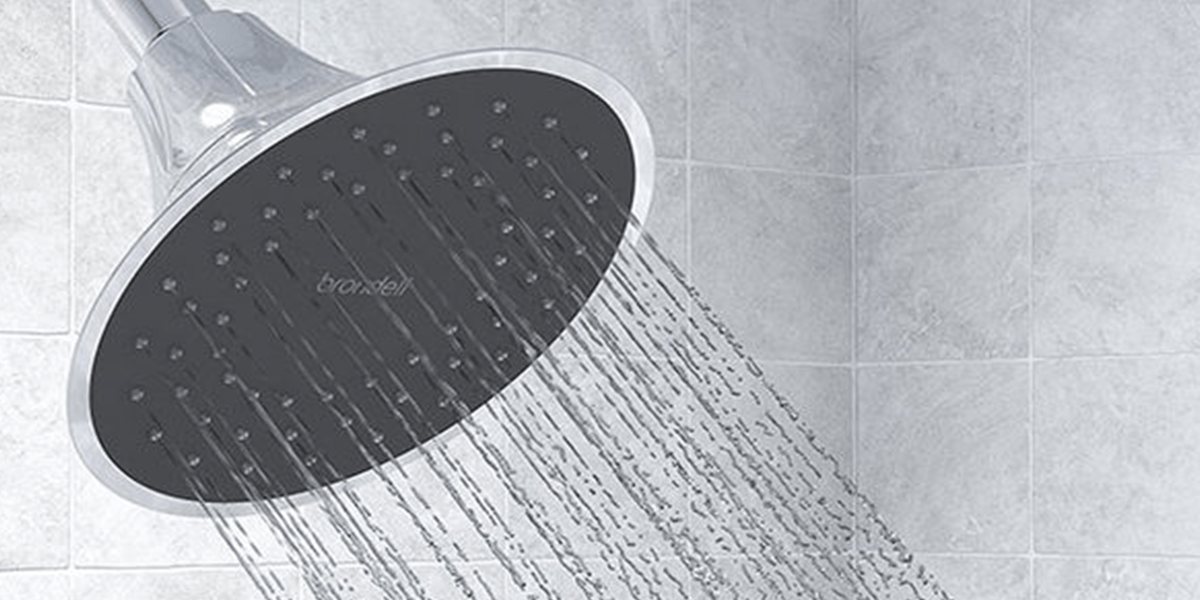 This shower head filters your water for a luxury experience