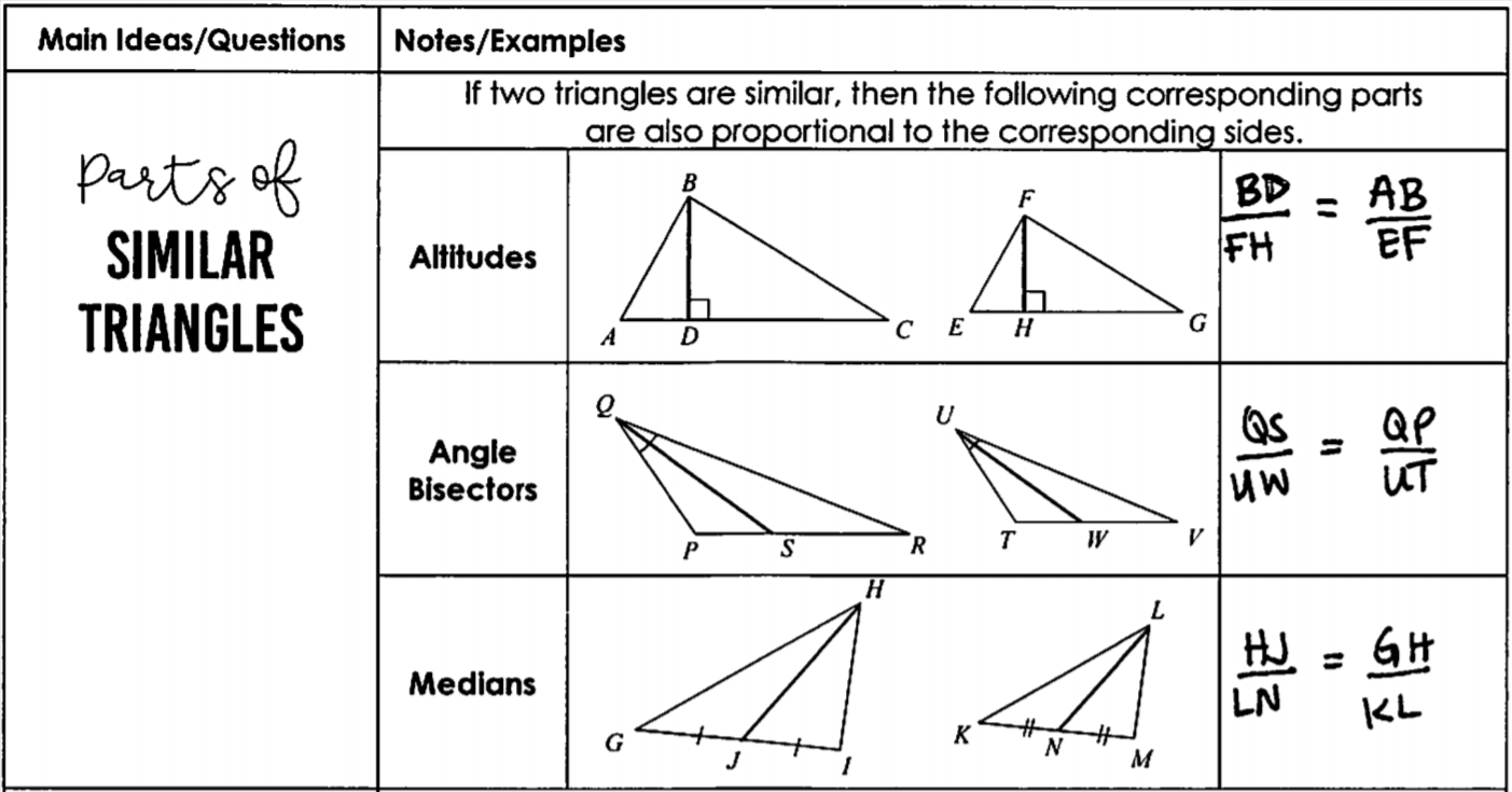 Corresponding Parts Of Similar Triangles