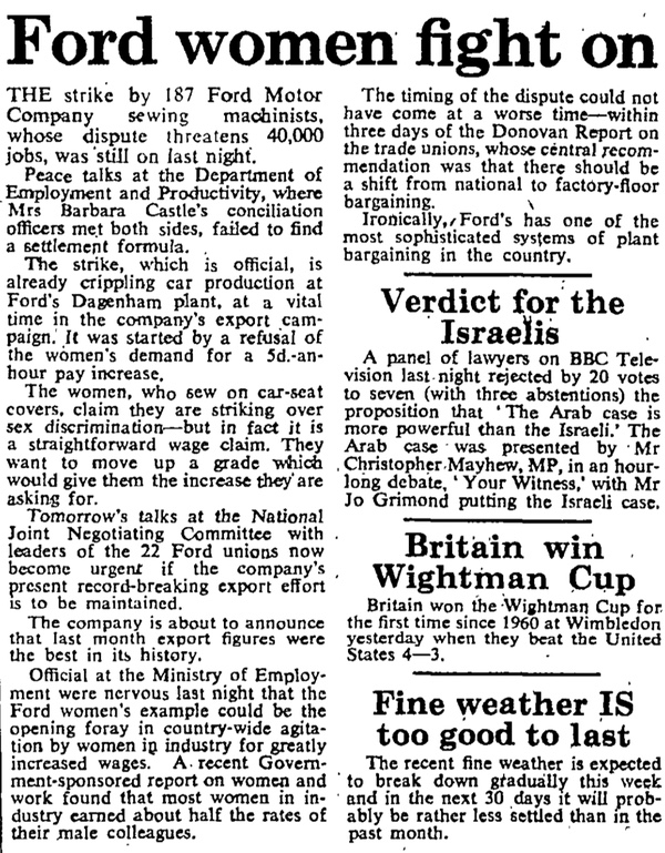 Looking back Equal pay News The Guardian